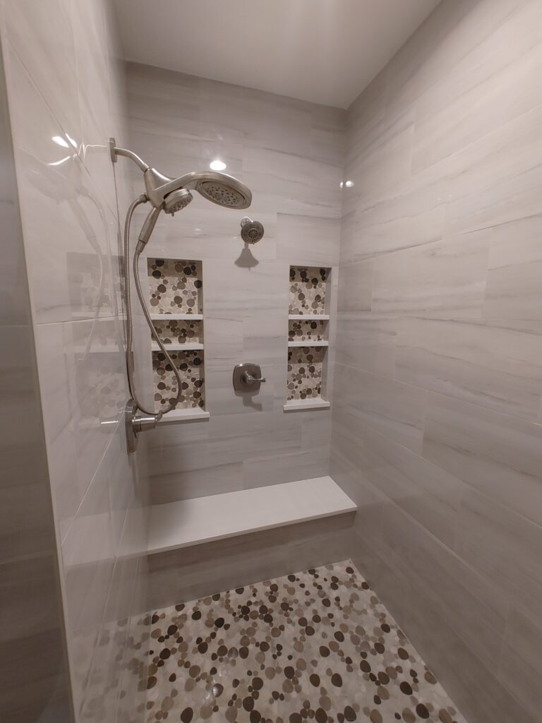 Flat Stone Shower Floor